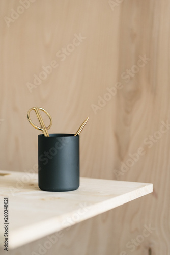 Minimal Plywood Desk Setup