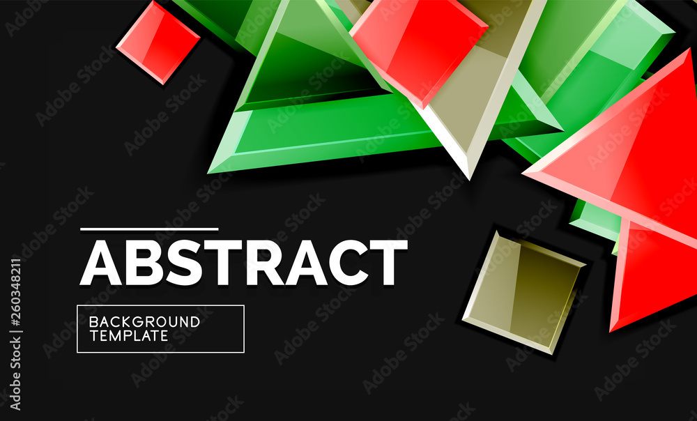 Glossy squares and triangles geometric backgrounds