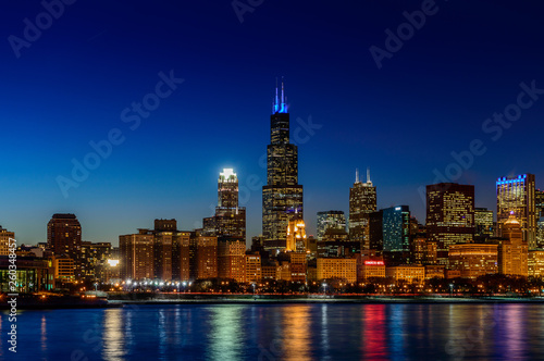 The Chicago Skyline at Night