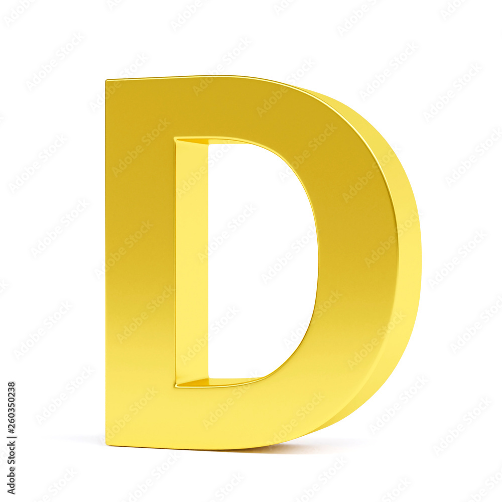 Golden letter D. Collection. 3d image Golden letter D. Collection. 3d image