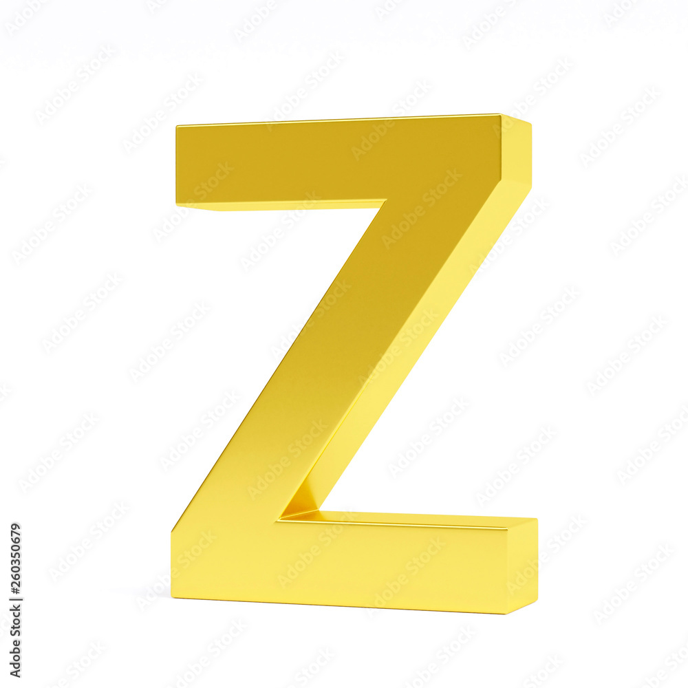 Golden letter Z. Collection. 3d image Golden letter Z. Collection. 3d image