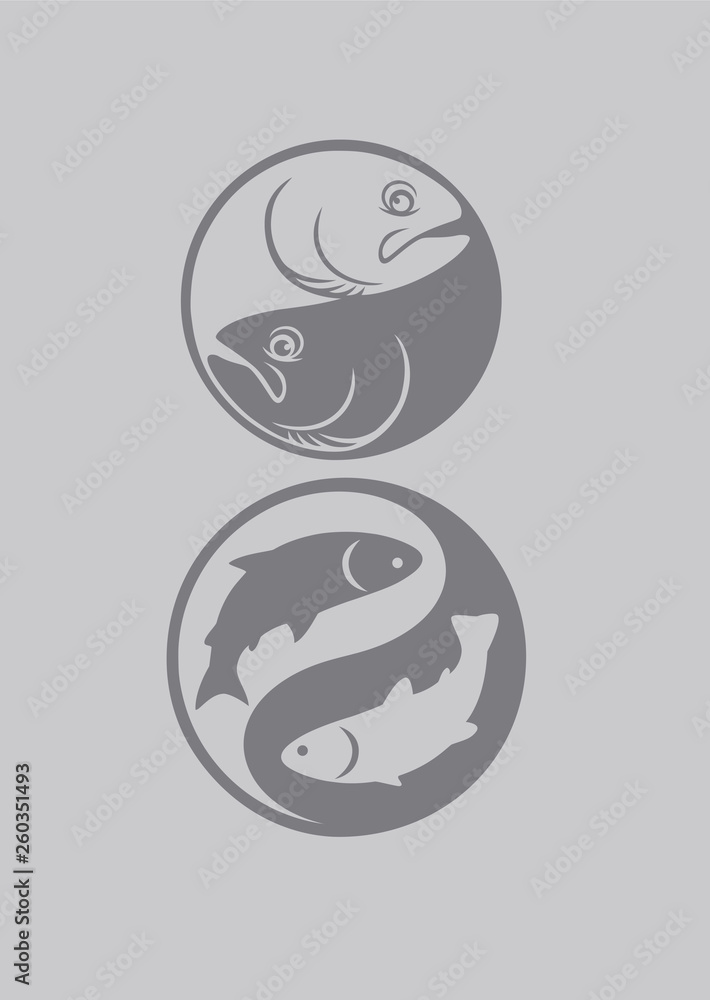 Obraz premium salmon and trout fish icons