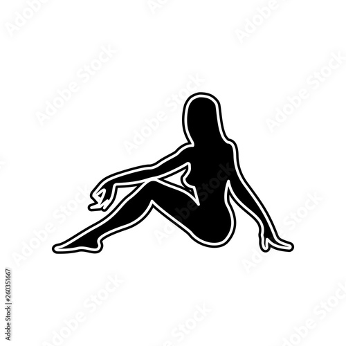 silhouette girl dancer, hand scketch exotic dance icon. Element of Woman for mobile concept and web apps icon. Glyph, flat icon for website design and development, app