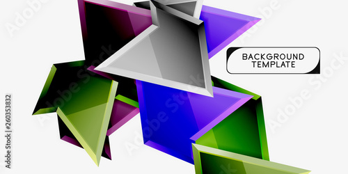 Triangular low poly background design  multicolored triangles. Vector