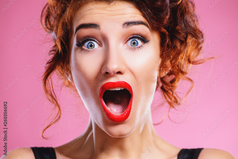 emotion of surprise of young woman emotion of surprise of young woman