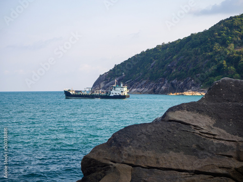 Cargo tanker at the beach Haad Than Sadet Koh Phangan. Thailand photo