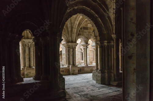 Cloister monastery Santa Maria la real in Aguilar de Campoo. Palencia