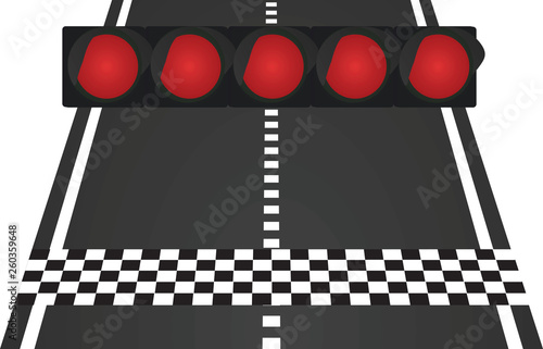 Race stop lights. vector illustration