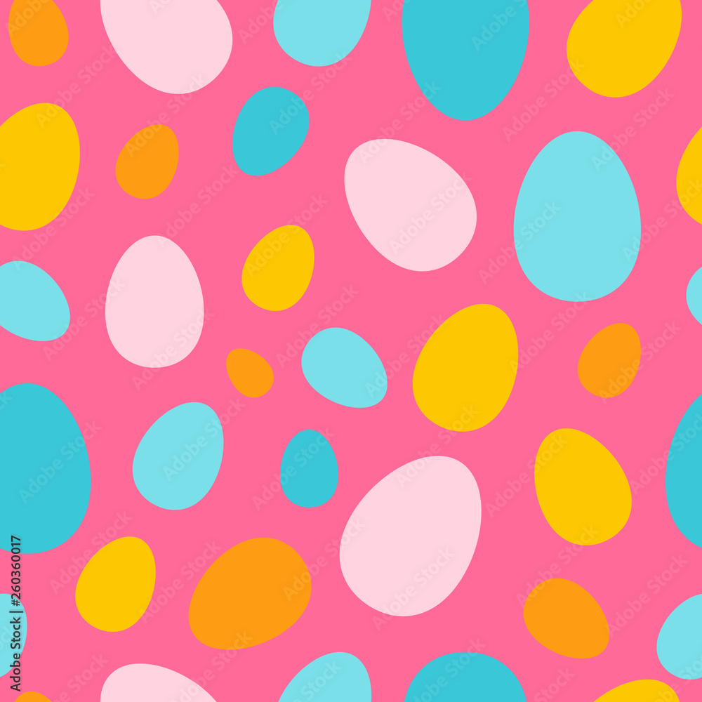 Colorful different size eggs vector seamless pattern. Beautiful background easter theme. Easter eggs. Easter symbol, concept.
