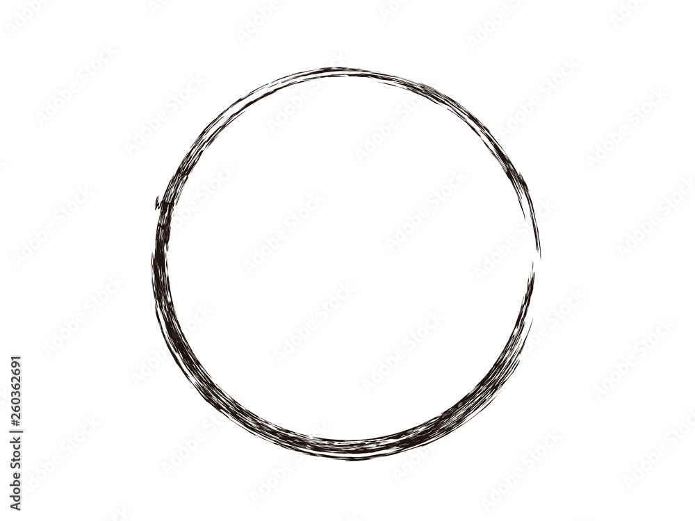 Grunge circle made with brush.Art brush circle. Grunge circle made with brush.Art brush circle.