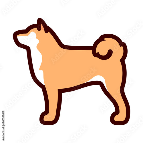 Shiba Inu Dog Icon Isolated On White Background