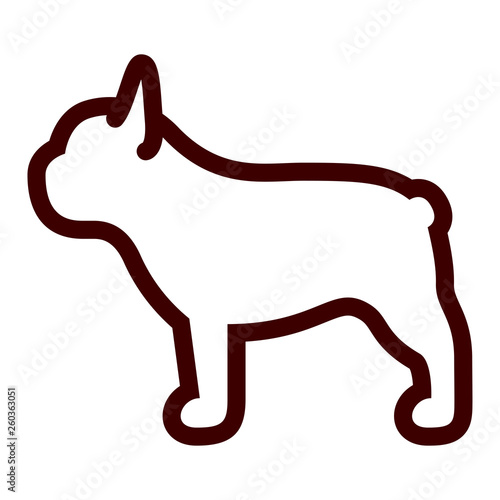 French Bulldog Dog Icon Isolated On White Background