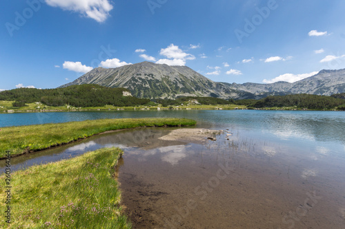 Fototapeta Naklejka Na Ścianę i Meble -  Summer landscape of Muratovo (Hvoynato) lake at Pirin Mountain, Bulgaria