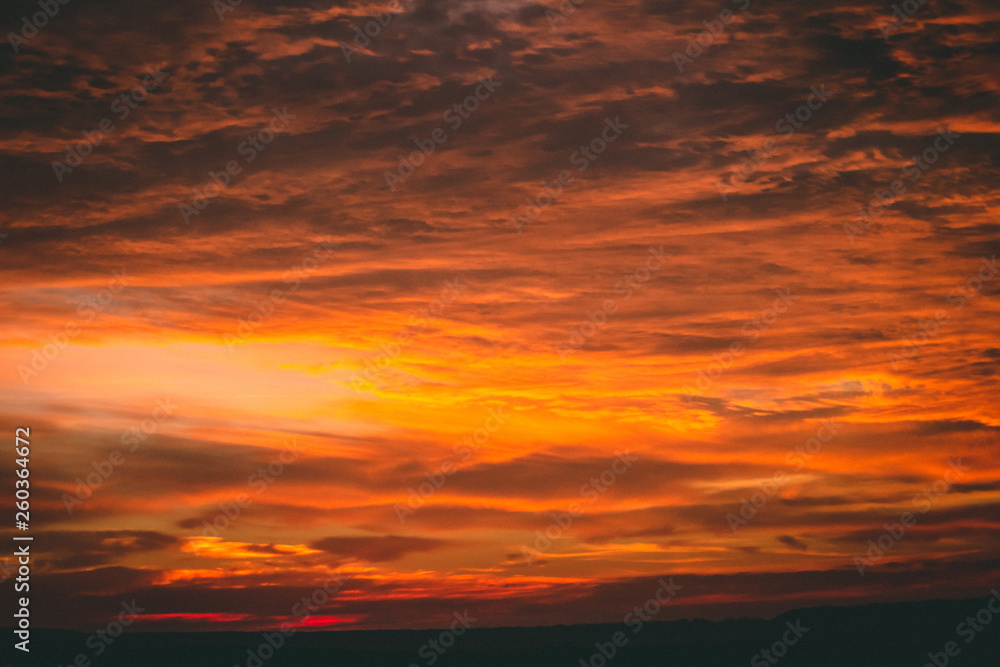 orange sunset in the sky