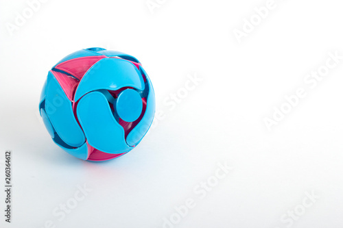 Plastic toy ball transformer blue and pink