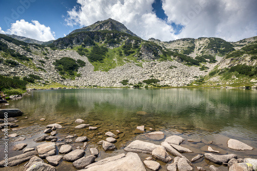 Summer landscape of Muratovo (Hvoynato) lake at Pirin Mountain, Bulgaria photo