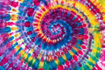 Bright Colorful Abstract Psychedelic Tie Dye Swirl Design Pattern.