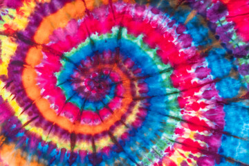 Bright Colorful Abstract Psychedelic Tie Dye Swirl Design Pattern.