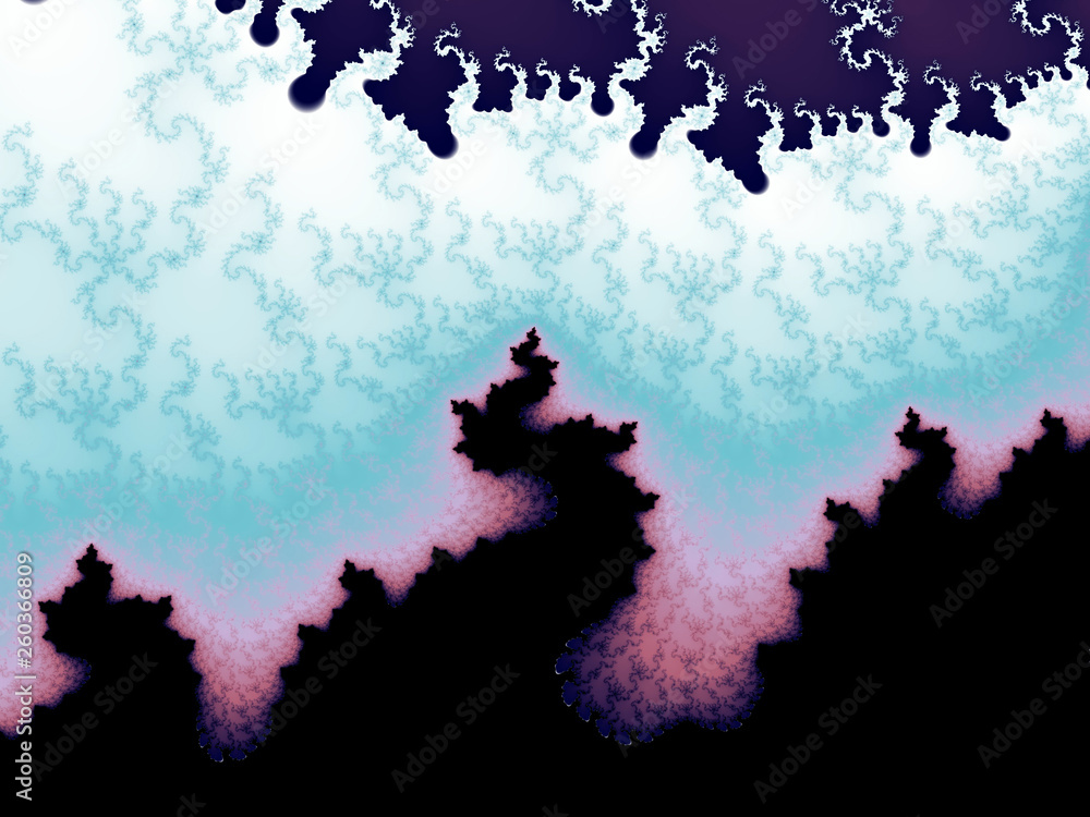 Blue and pink fractal swirls, digital artwork for creative graphic design