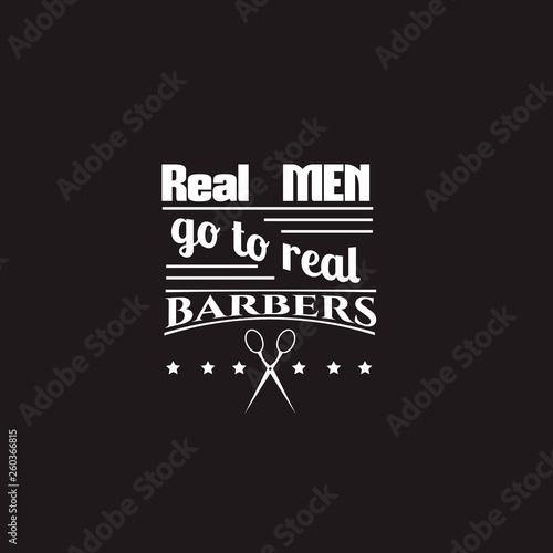 Barber's quote typographical background about hair with illustration of vintage scissors. Vector template for poster business card banner and t-shirt