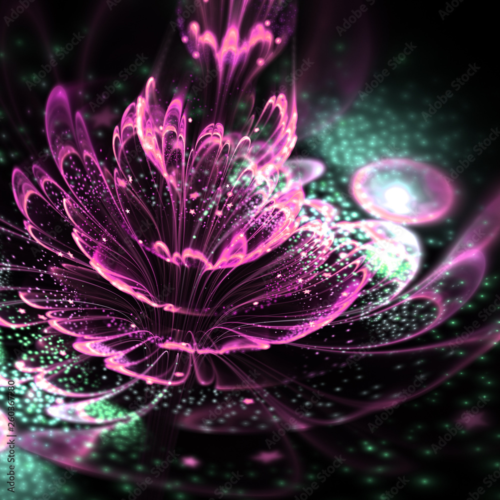 Dark fractal flower, digital artwork for creative graphic design Dark fractal flower, digital artwork for creative graphic design