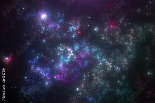Colorful fractal galaxy, digital artwork for creative graphic design