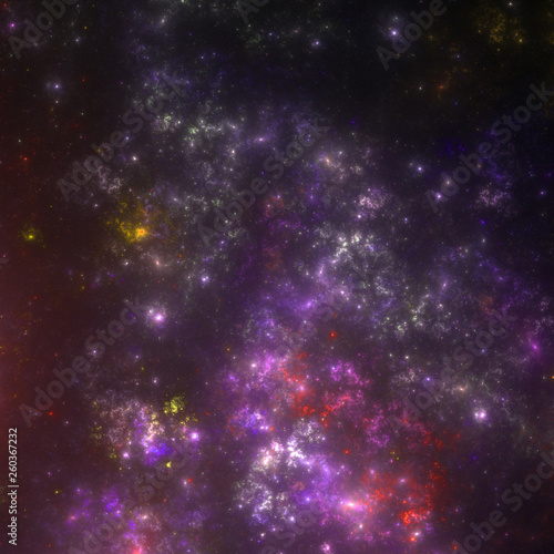 Colorful fractal galaxy, digital artwork for creative graphic design