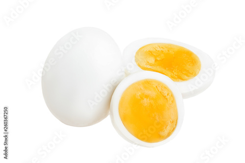 Vászonkép boiled egg and half isolated on white background
