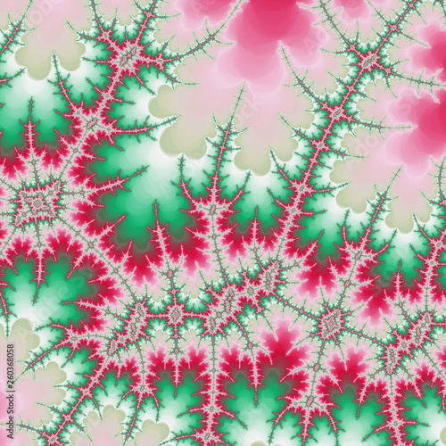 Light red and green electric fractal  digital artwork for creative graphic design