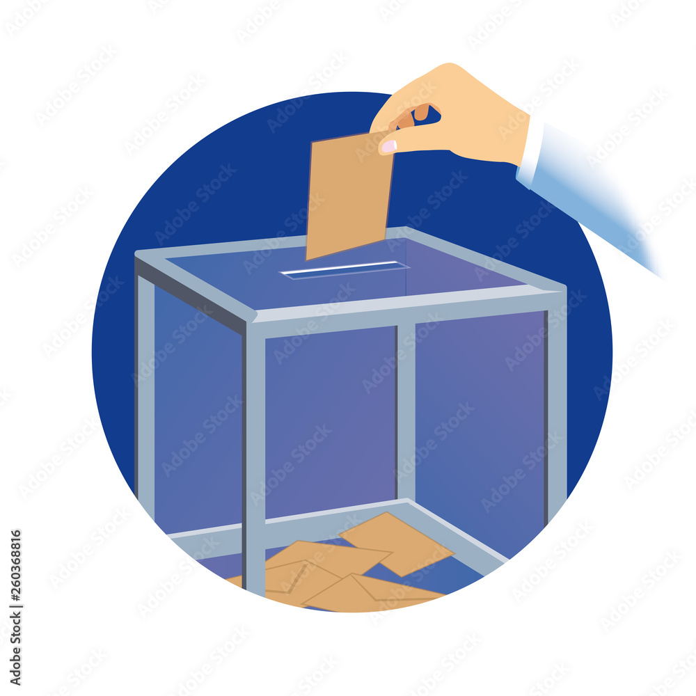 VOTE ENVELOPPE URNE ELECTION V1 Stock Vector