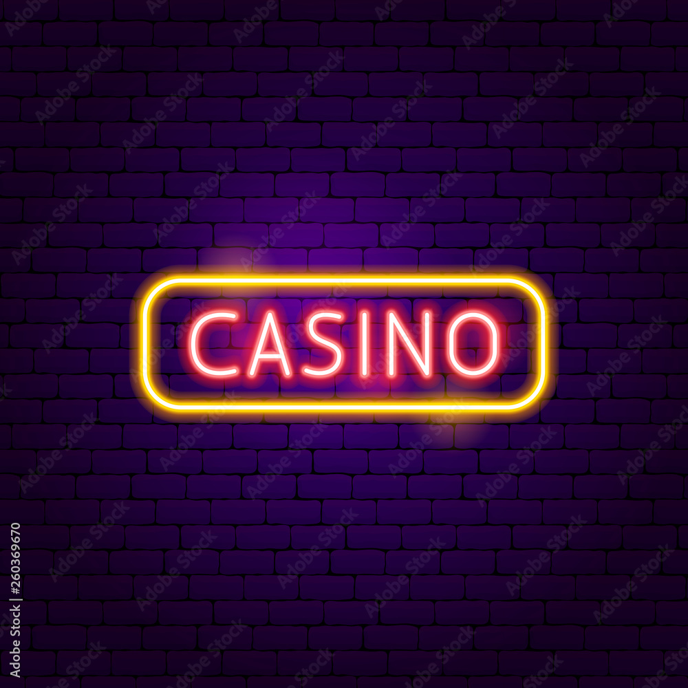 Fototapeta premium Casino Sign Neon Label