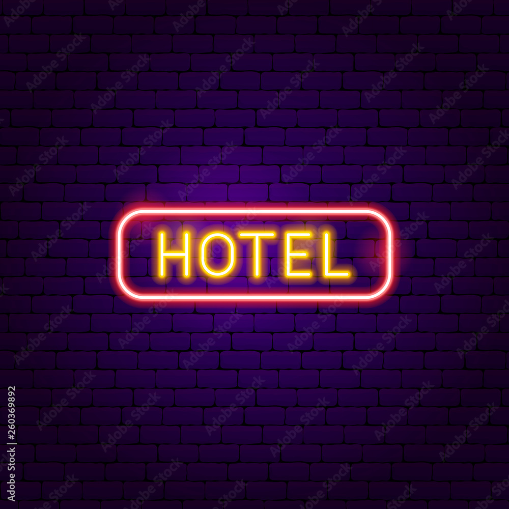 Obraz premium Hotel Neon Label