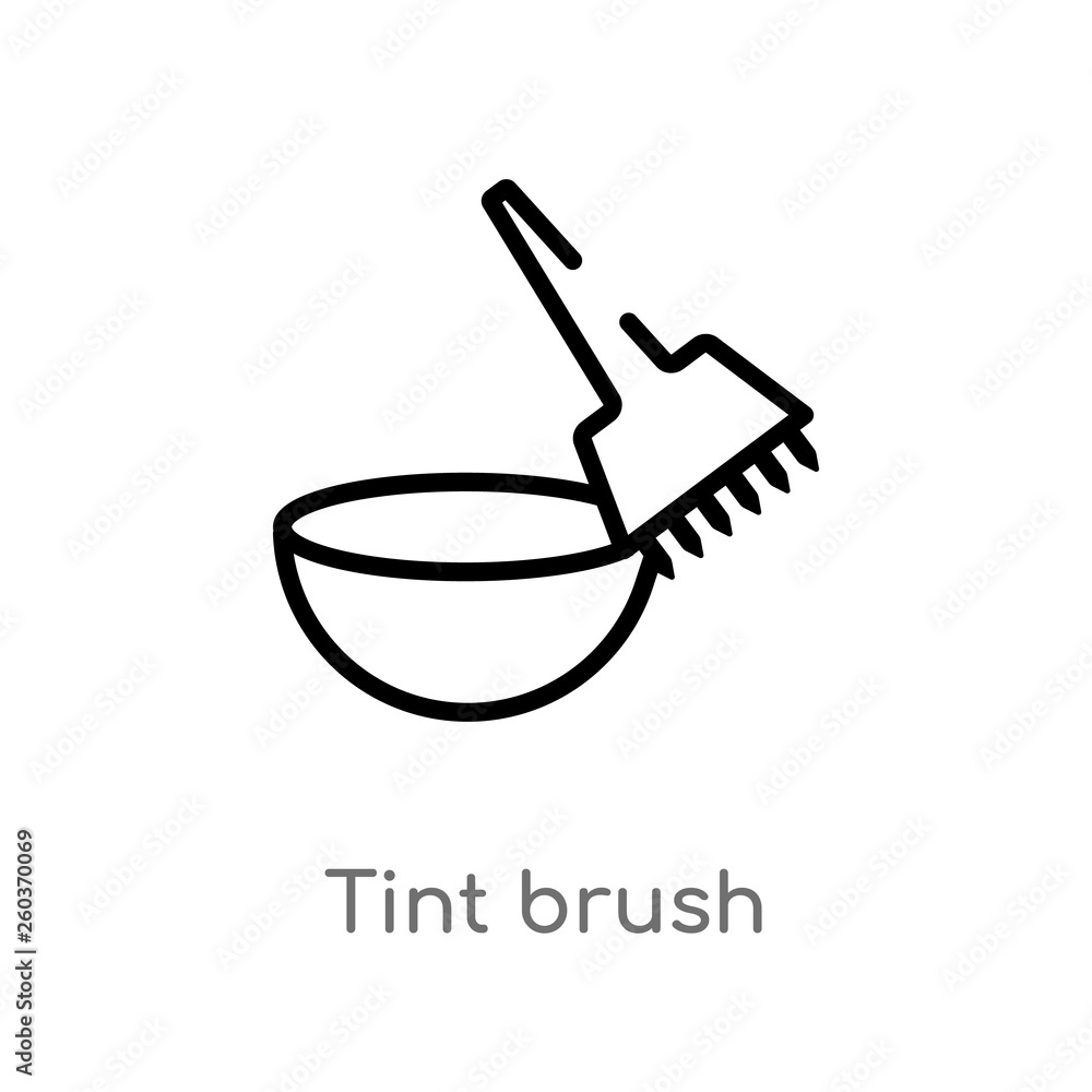 outline tint brush vector icon. isolated black simple line element illustration from beauty concept. editable vector stroke tint brush icon on white background outline tint brush vector icon. isolated black simple line element illustration from beauty concept. editable vector stroke tint brush icon on white background