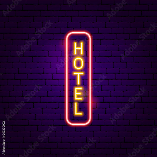 Hotel Vertical Neon Label