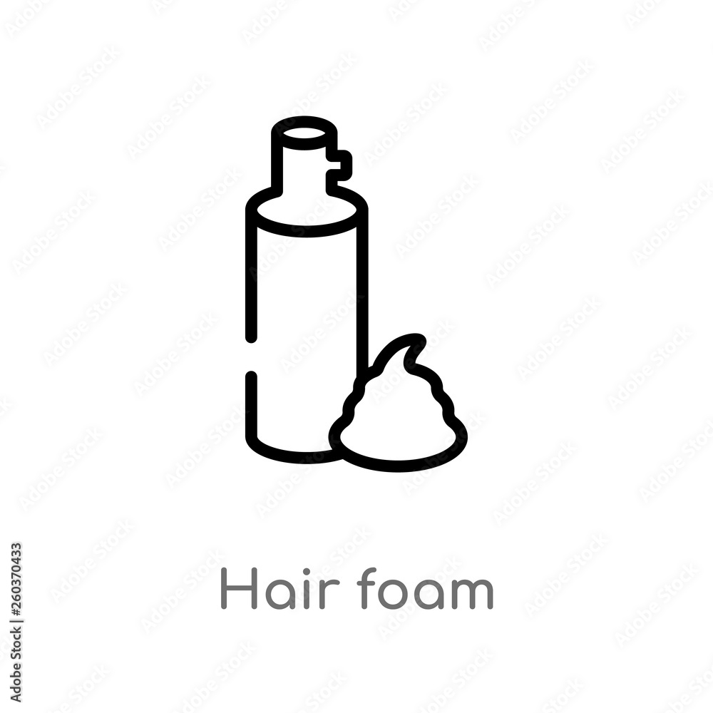 outline hair foam vector icon. isolated black simple line element illustration from beauty concept. editable vector stroke hair foam icon on white background outline hair foam vector icon. isolated black simple line element illustration from beauty concept. editable vector stroke hair foam icon on white background