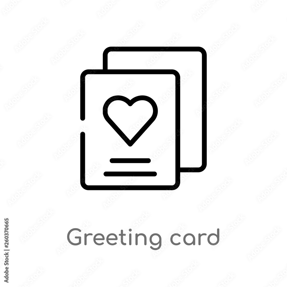 outline greeting card vector icon. isolated black simple line element illustration from birthday and party concept. editable vector stroke greeting card icon on white background outline greeting card vector icon. isolated black simple line element illustration from birthday and party concept. editable vector stroke greeting card icon on white background