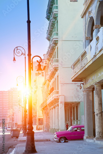 Photography famous tourist street Malecon in Havana, Cuba