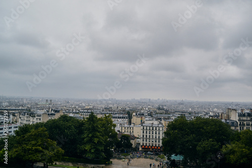 panorama of overcast paris