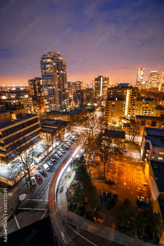 Fototapeta premium Porland Aerial Downtown Night