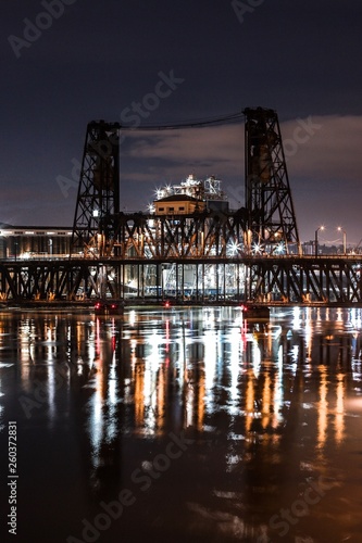 Portland City Bridge at Night
