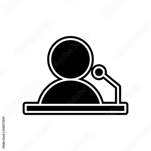 man with microphone icon. Element of Media, Press for mobile concept and web apps icon. Glyph, flat icon for website design and development, app development
