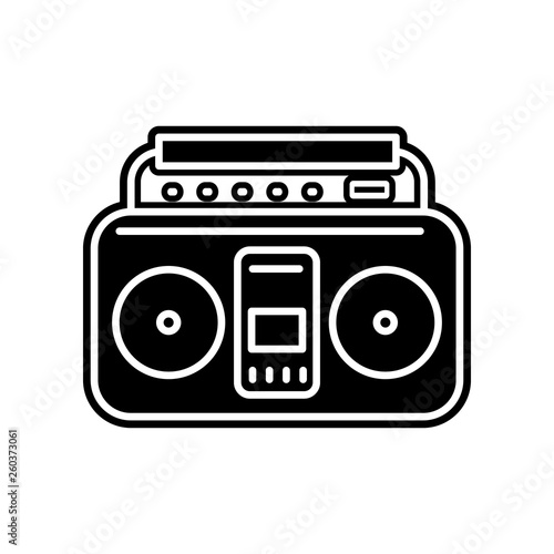 music tape recorder icon. Element of Media, Press for mobile concept and web apps icon. Glyph, flat icon for website design and development, app development