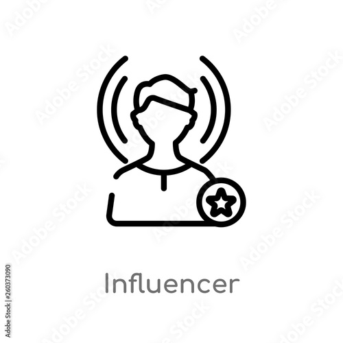 outline influencer vector icon. isolated black simple line element illustration from blogger and influencer concept. editable vector stroke influencer icon on white background