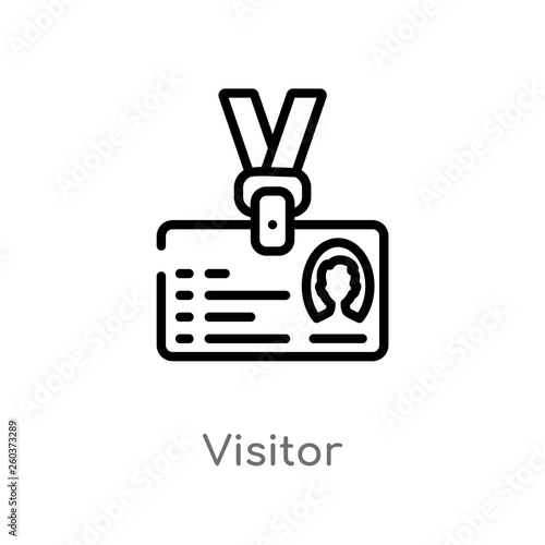 outline visitor vector icon. isolated black simple line element illustration from blogger and influencer concept. editable vector stroke visitor icon on white background