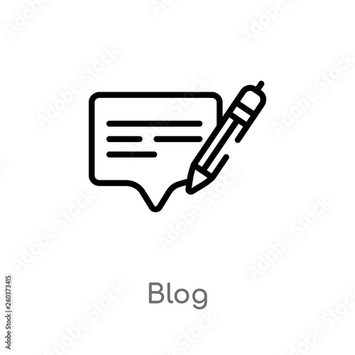 outline blog vector icon. isolated black simple line element illustration from blogger and influencer concept. editable vector stroke blog icon on white background