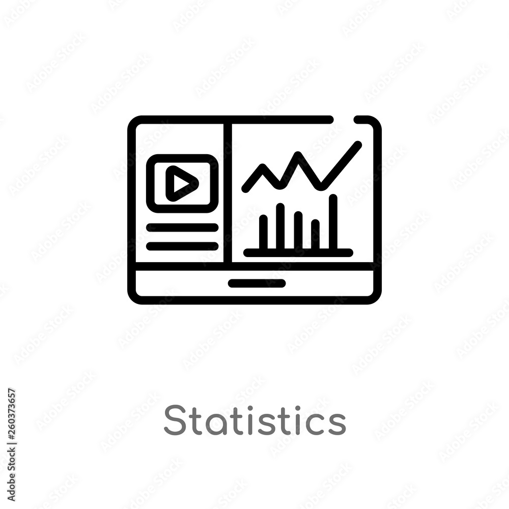 outline statistics vector icon. isolated black simple line element illustration from blogger and influencer concept. editable vector stroke statistics icon on white background outline statistics vector icon. isolated black simple line element illustration from blogger and influencer concept. editable vector stroke statistics icon on white background