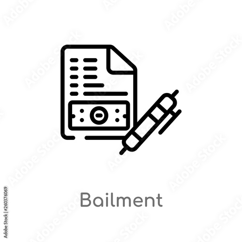 outline bailment vector icon. isolated black simple line element illustration from business concept. editable vector stroke bailment icon on white background