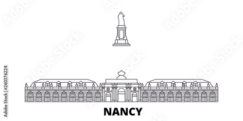 France, Nancy Landmark flat travel skyline set. France, Nancy Landmark black city vector panorama, illustration, travel sights, landmarks, streets. photo