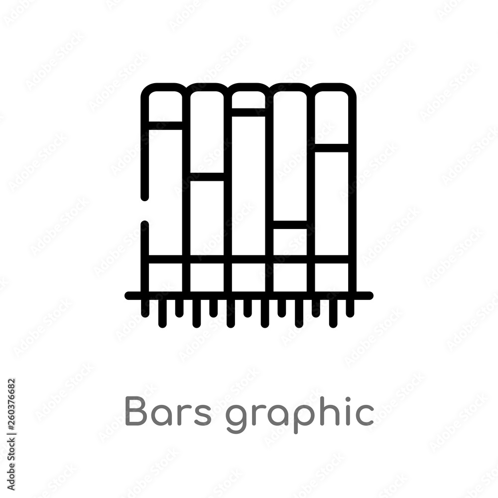 outline bars graphic vector icon. isolated black simple line element illustration from business concept. editable vector stroke bars graphic icon on white background