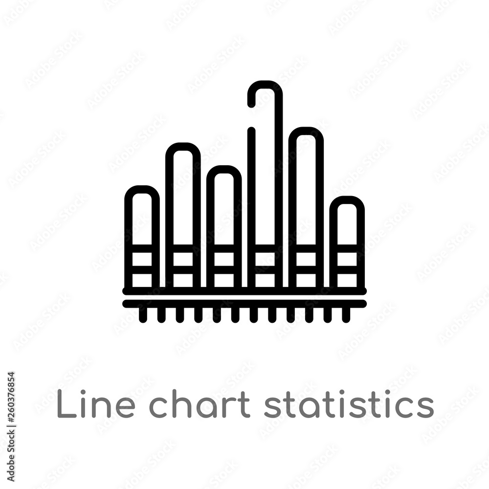outline line chart statistics vector icon. isolated black simple line element illustration from business concept. editable vector stroke line chart statistics icon on white background
